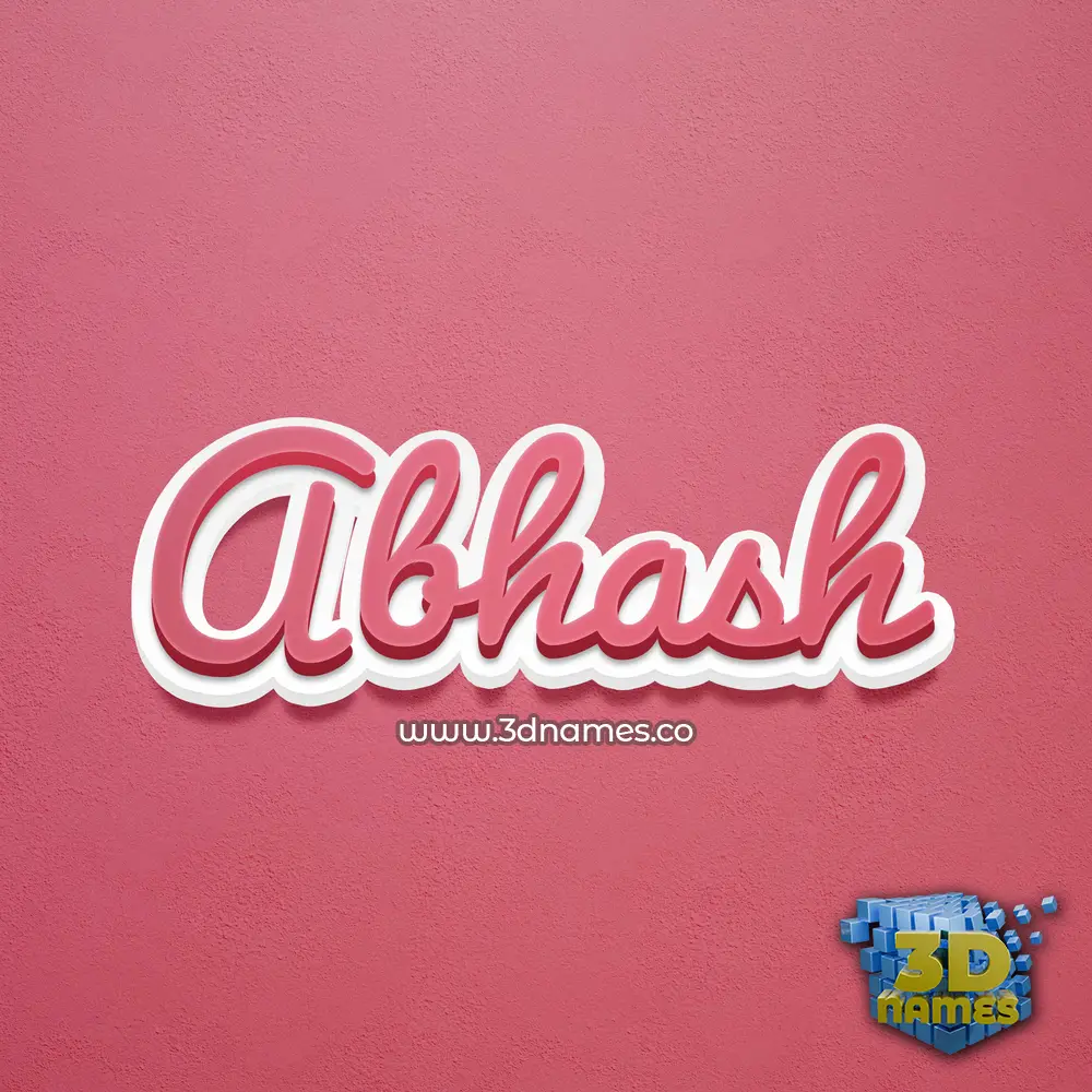 abhash in Red Scribble style - 3D name wallpaper
