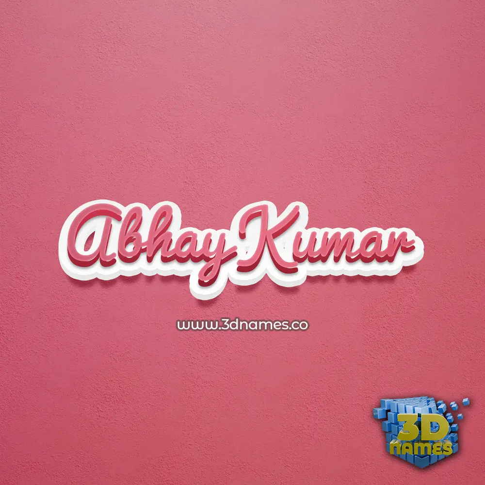 abhay kumar in Red Scribble style - 3D name wallpaper