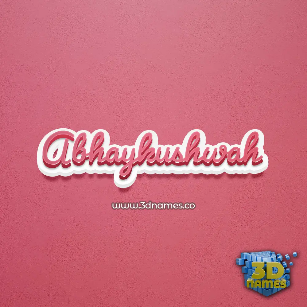 abhaykushwah in Red Scribble style - 3D name wallpaper