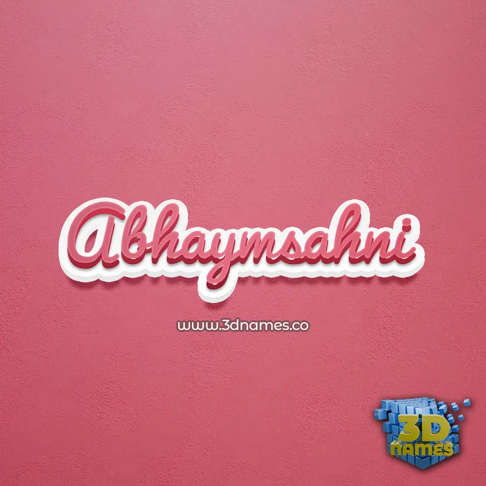 abhaymsahni in Red Scribble style - 3D name wallpaper