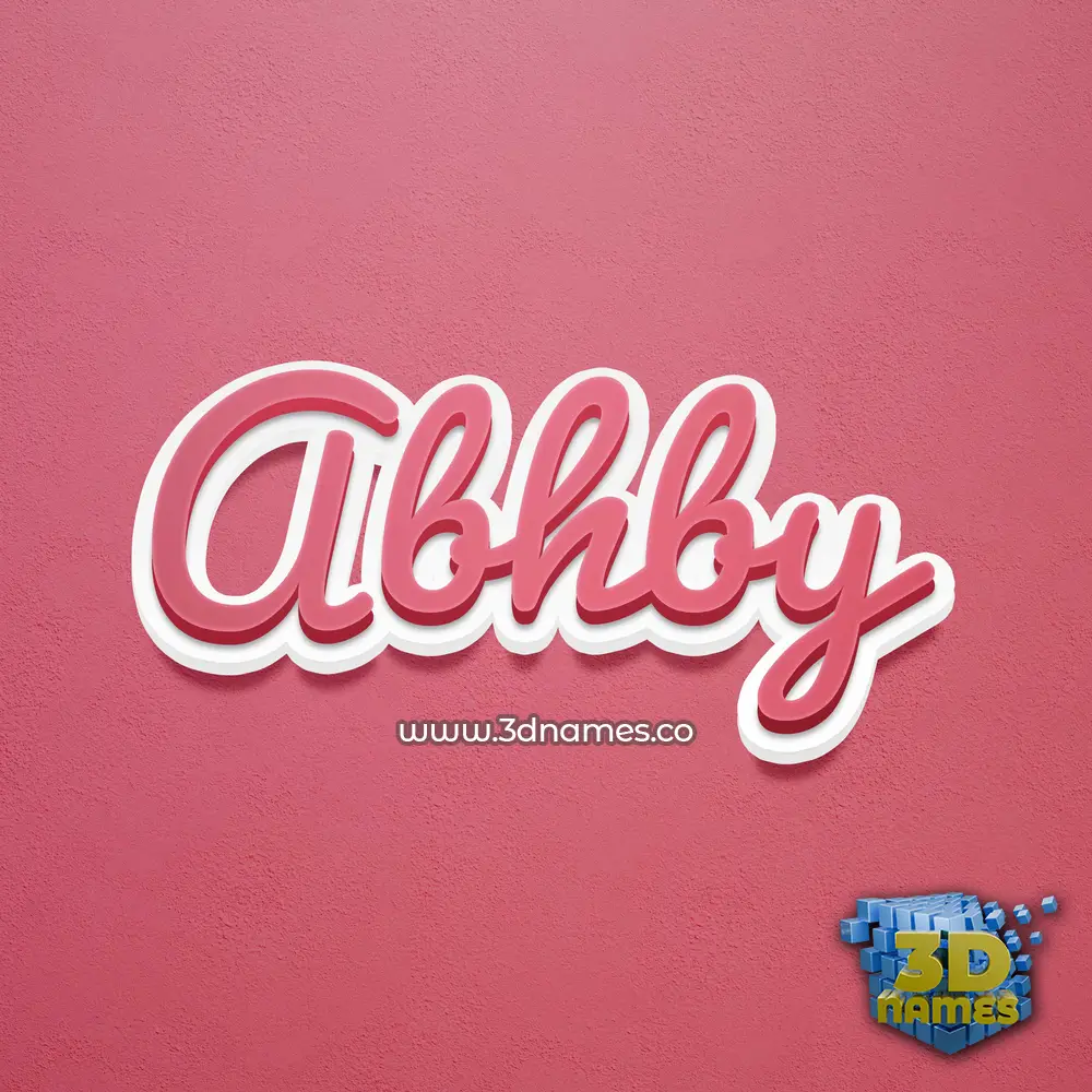 abhby in Red Scribble style - 3D name wallpaper