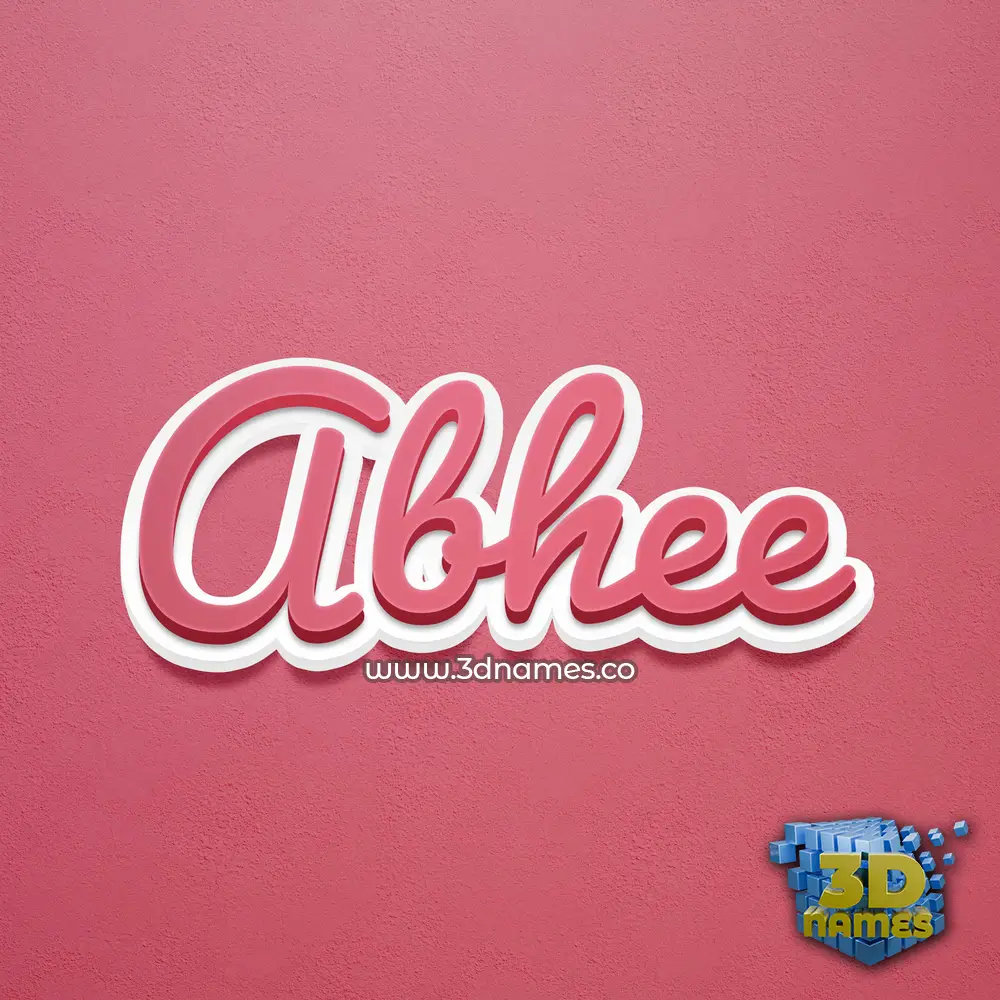 abhee in Red Scribble style - 3D name wallpaper