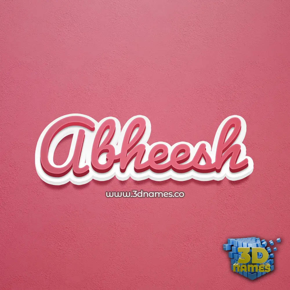 abheesh in Red Scribble style - 3D name wallpaper