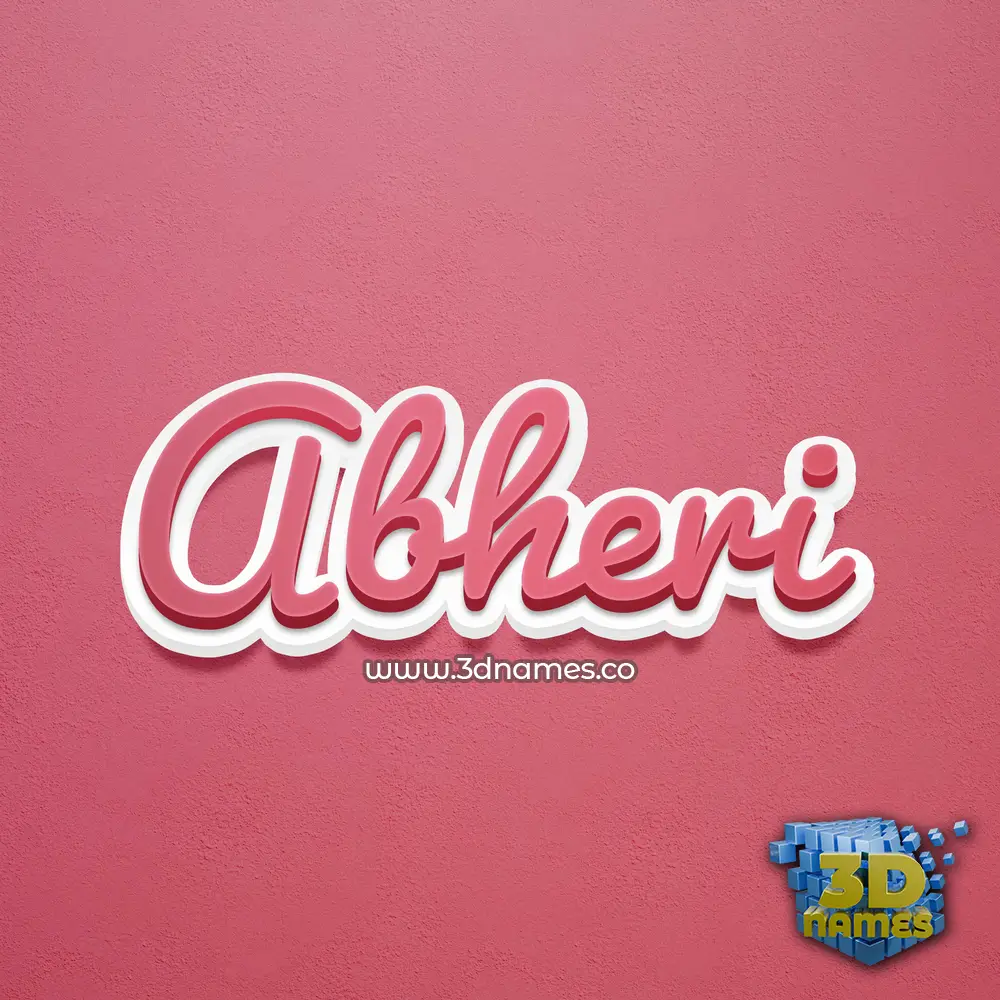 abheri in Red Scribble style - 3D name wallpaper