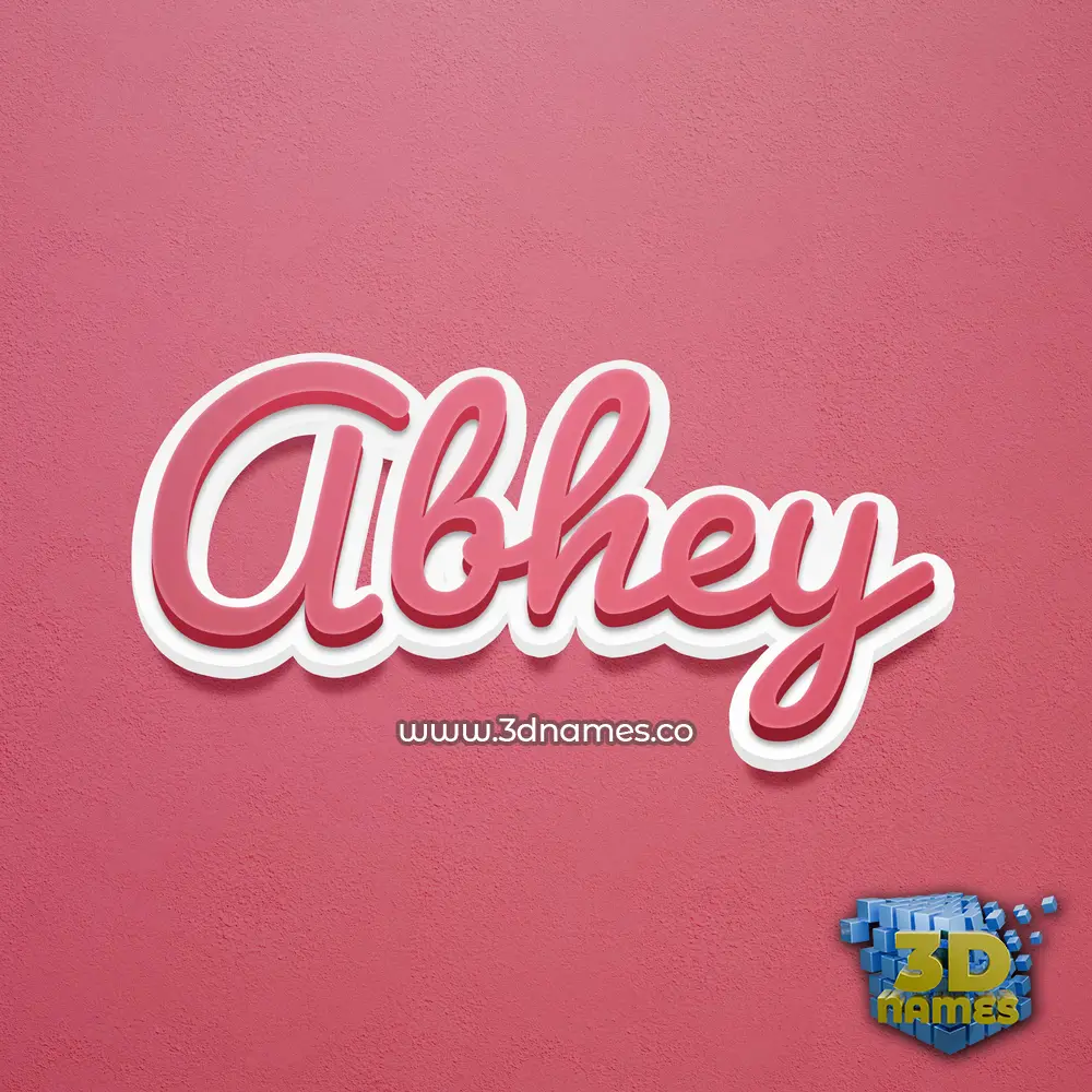 abhey in Red Scribble style - 3D name wallpaper