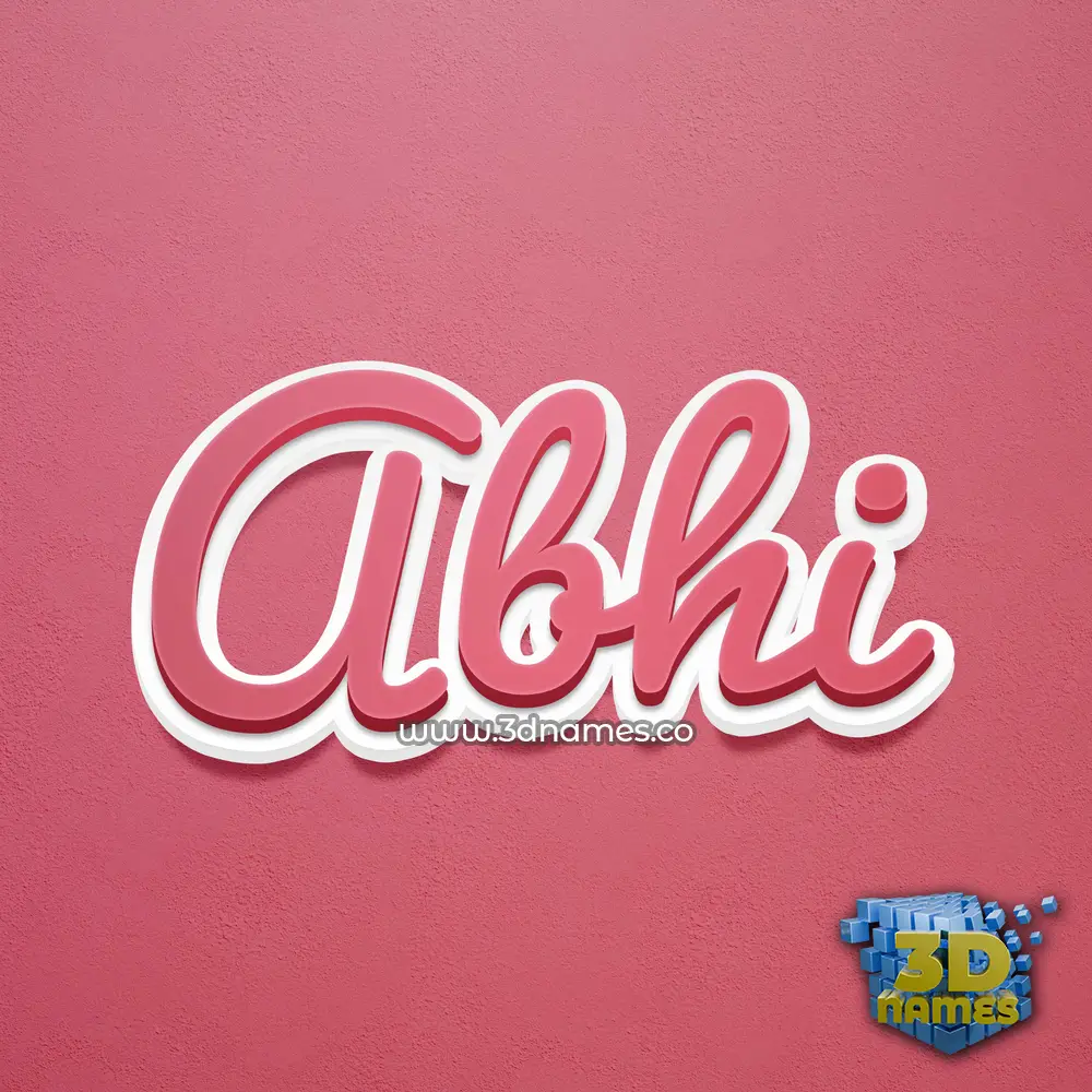 abhi in Red Scribble style - 3D name wallpaper