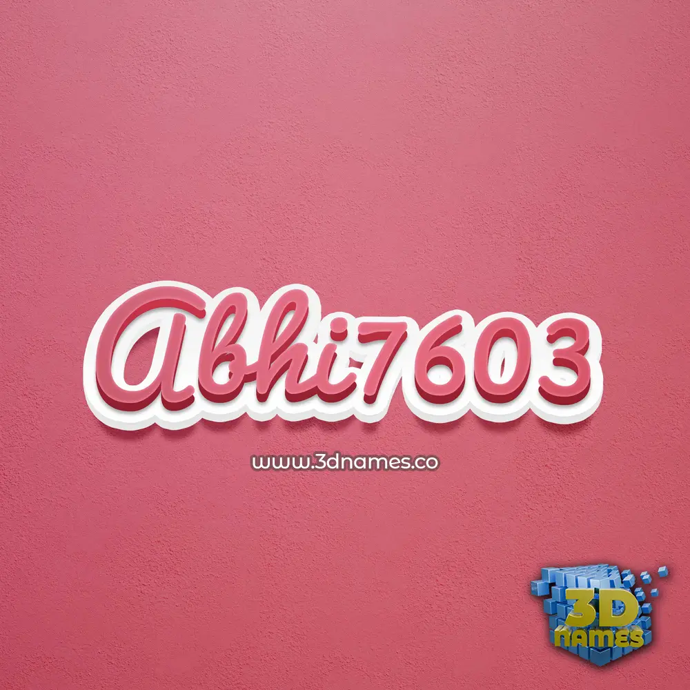 abhi7603 in Red Scribble style - 3D name wallpaper
