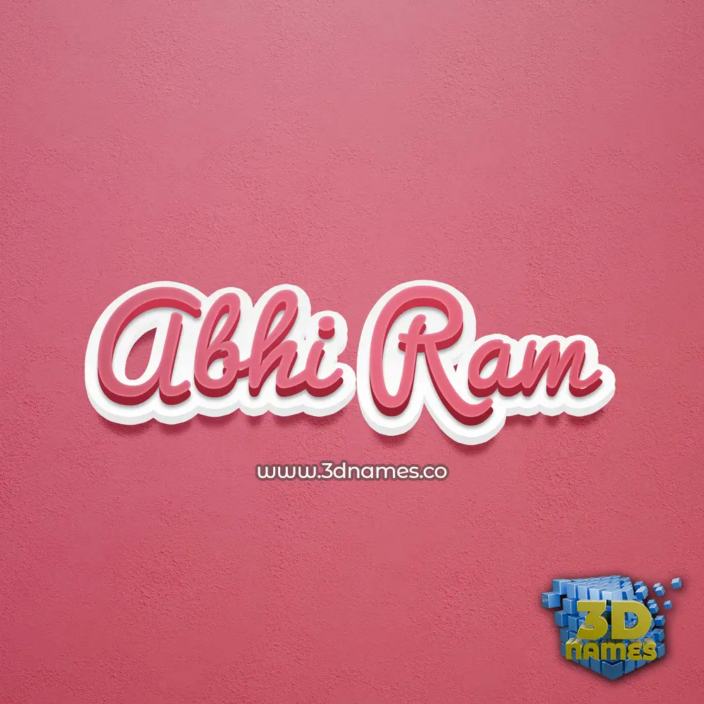 abhi ram in Red Scribble style - 3D name wallpaper