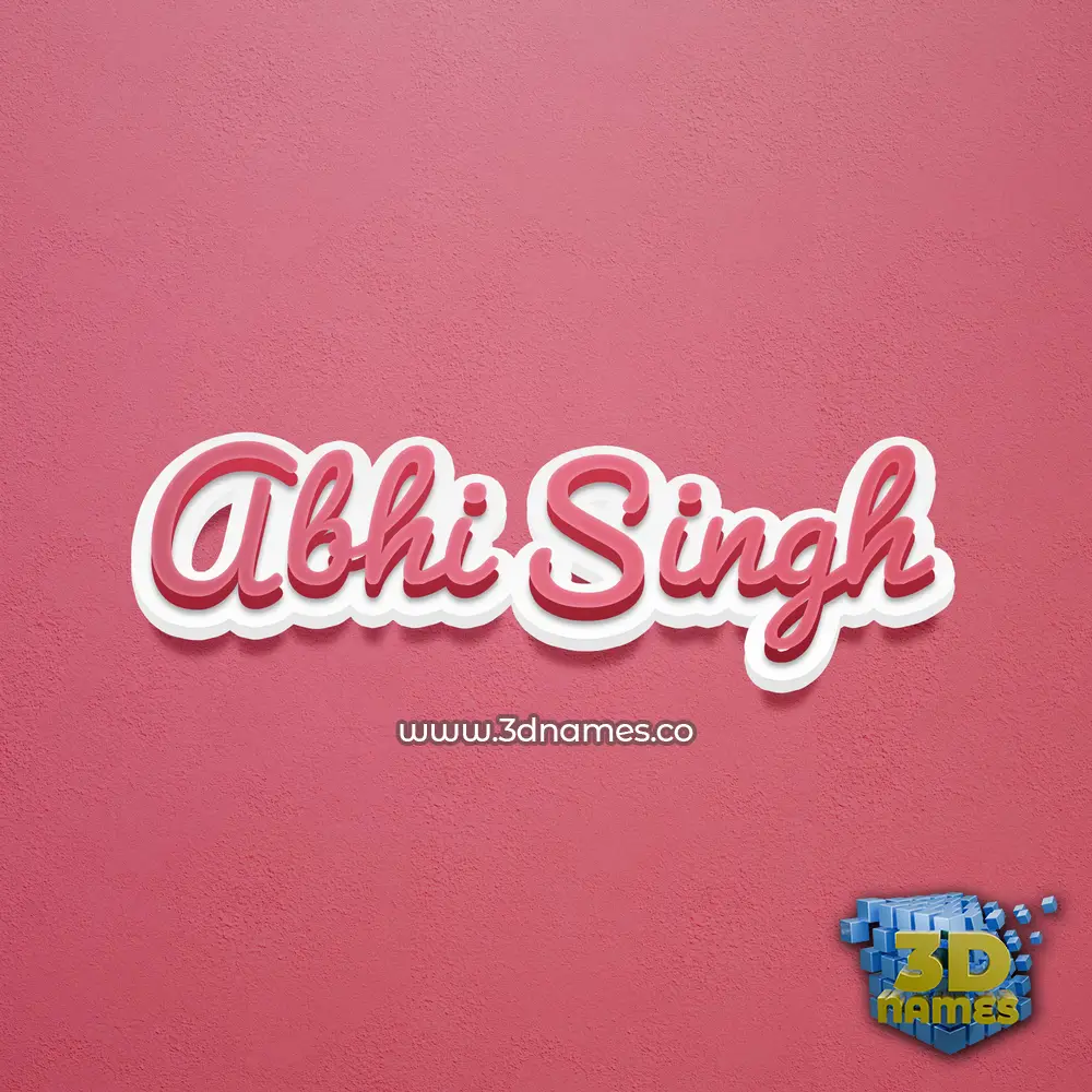 abhi singh in Red Scribble style - 3D name wallpaper