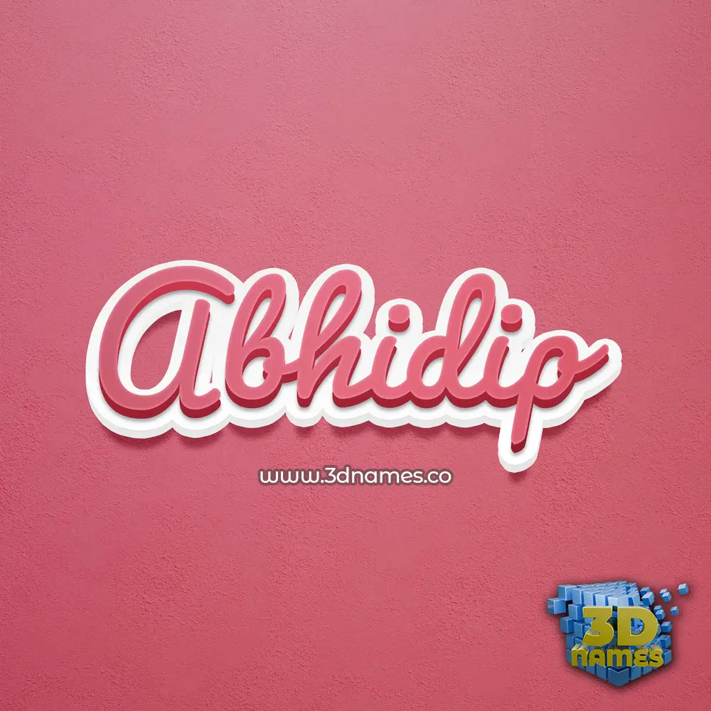 abhidip in Red Scribble style - 3D name wallpaper