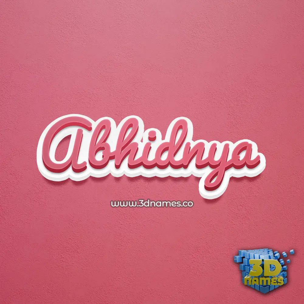 abhidnya in Red Scribble style - 3D name wallpaper