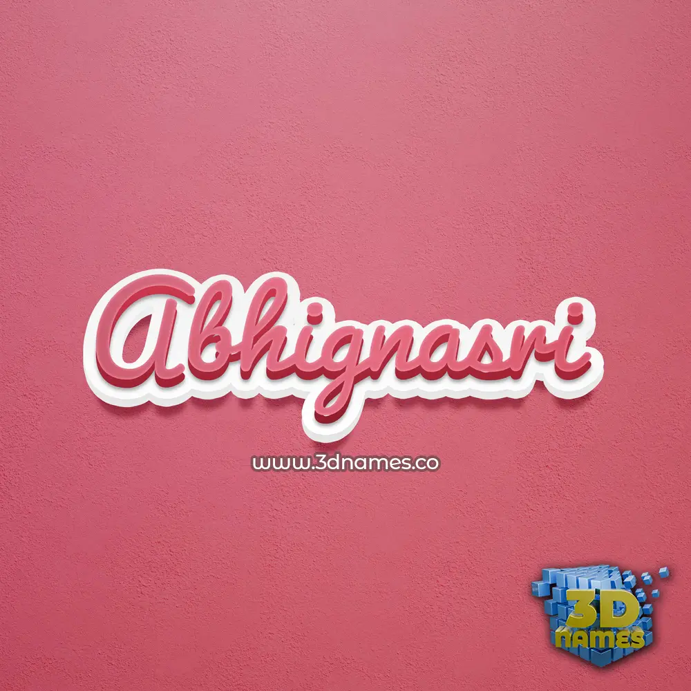 abhignasri in Red Scribble style - 3D name wallpaper