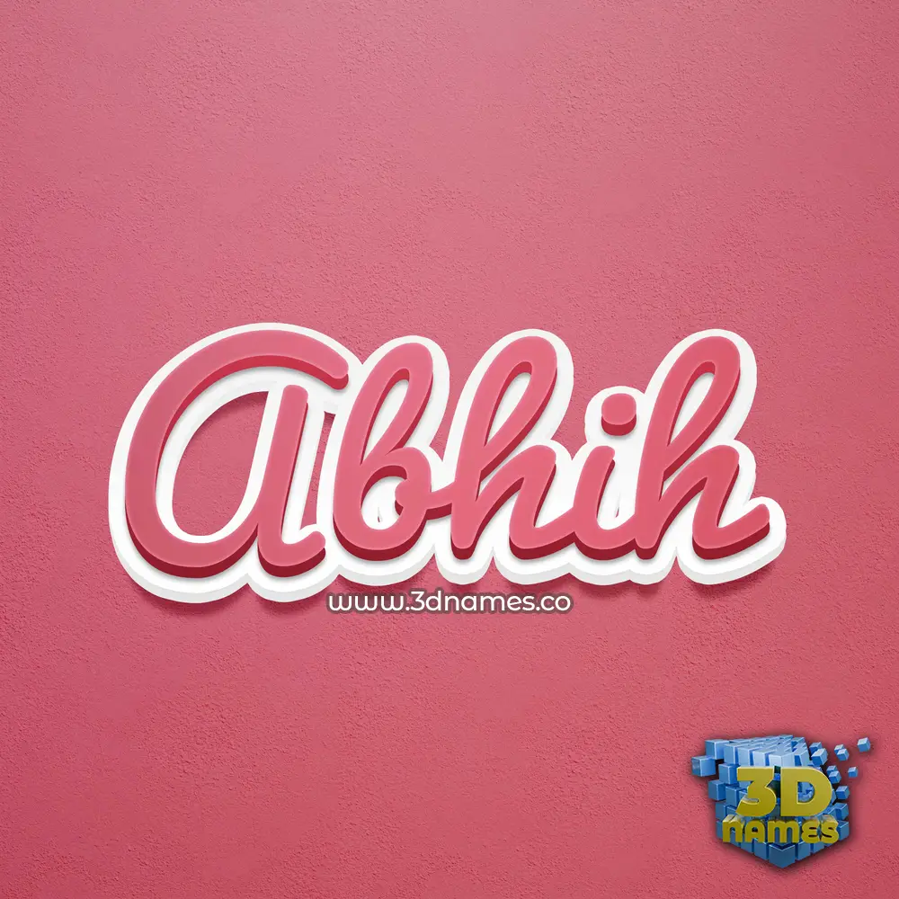 abhih in Red Scribble style - 3D name wallpaper