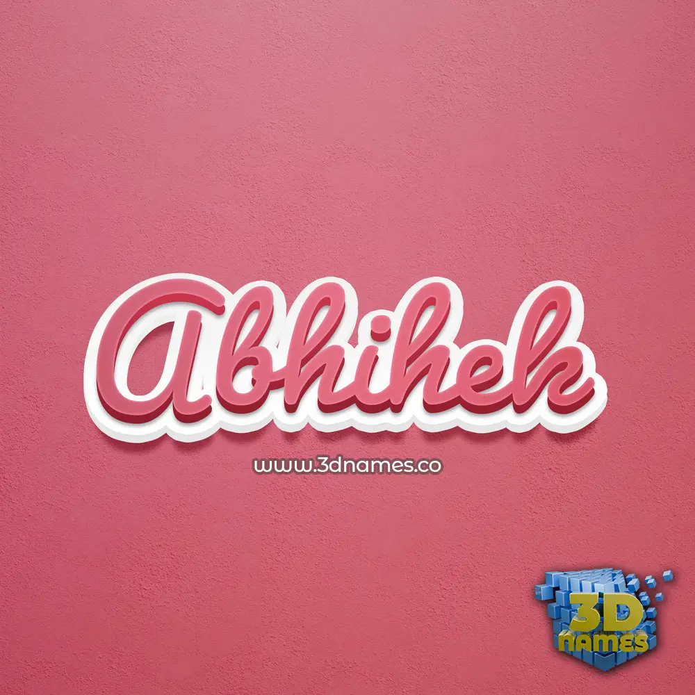 abhihek in Red Scribble style - 3D name wallpaper