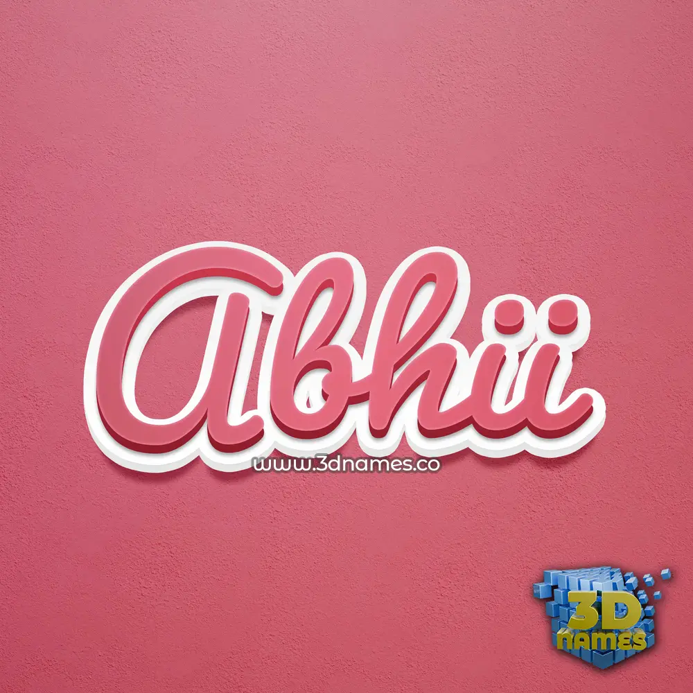 abhii in Red Scribble style - 3D name wallpaper