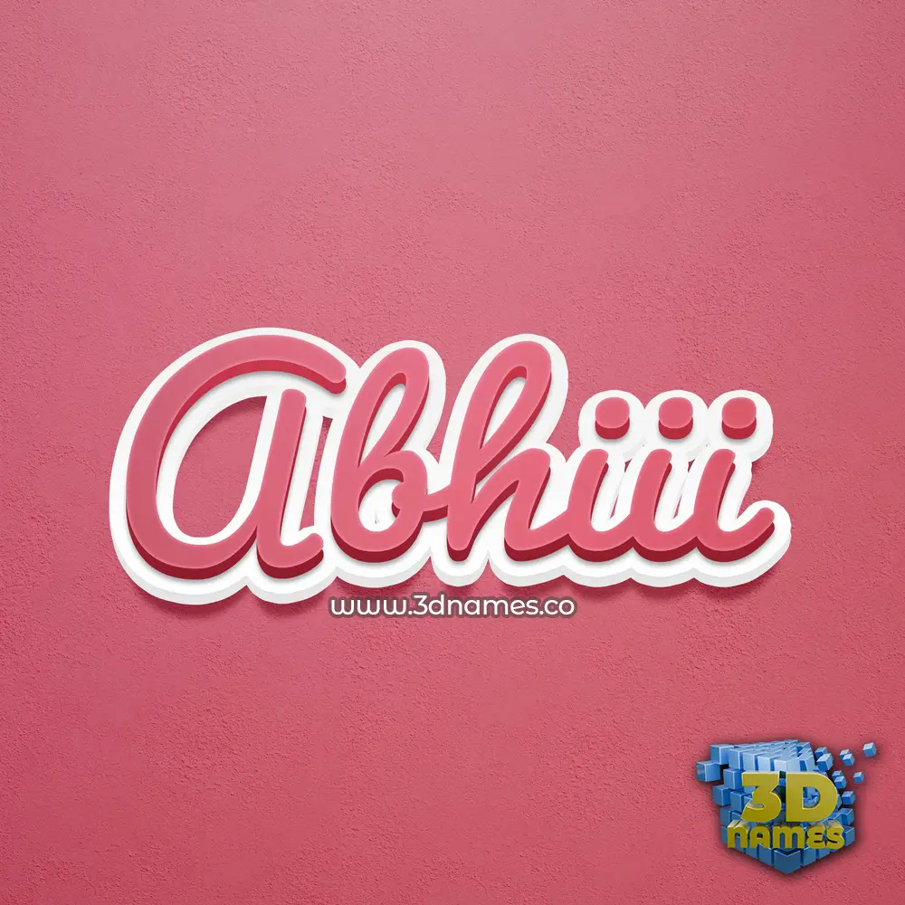abhiii in Red Scribble style - 3D name wallpaper
