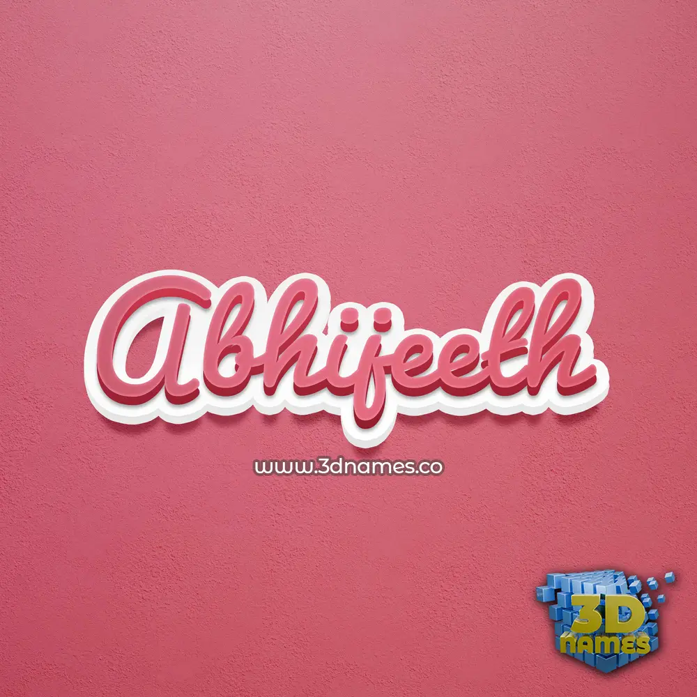 abhijeeth in Red Scribble style - 3D name wallpaper