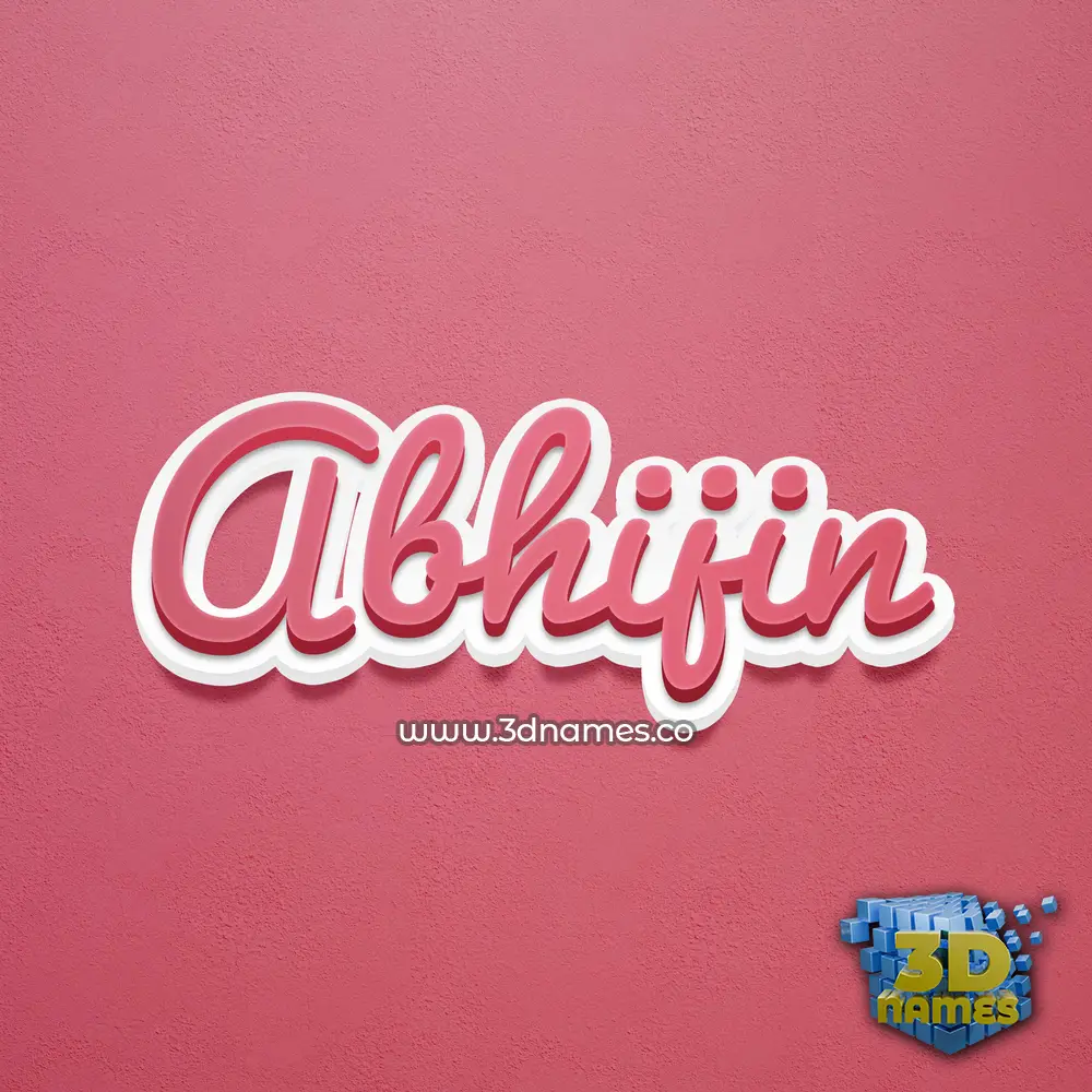 abhijin in Red Scribble style - 3D name wallpaper