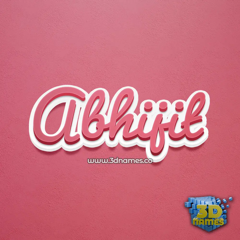 abhijit in Red Scribble style - 3D name wallpaper