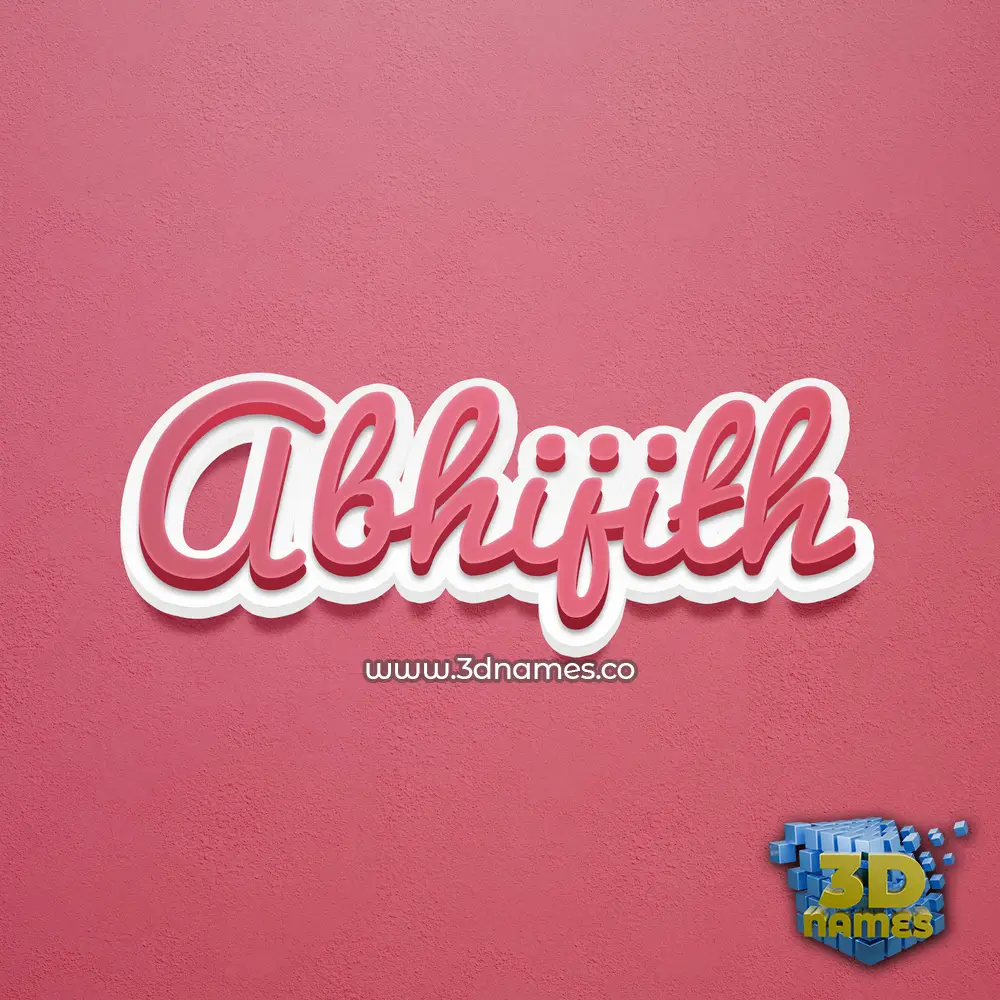 abhijith in Red Scribble style - 3D name wallpaper