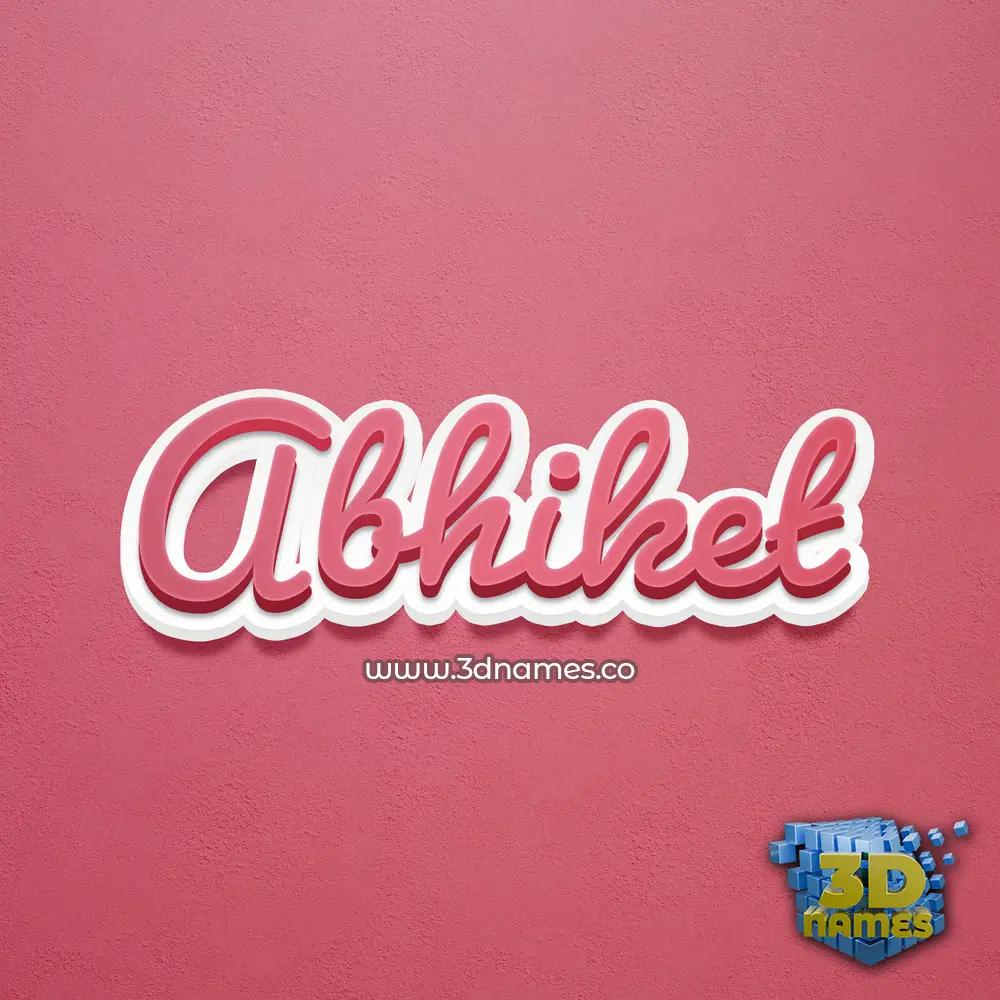 abhiket in Red Scribble style - 3D name wallpaper