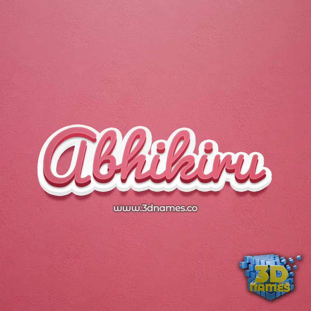 abhikiru in Red Scribble style - 3D name wallpaper