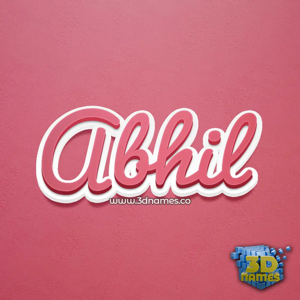 abhil in Red Scribble style - 3D name wallpaper