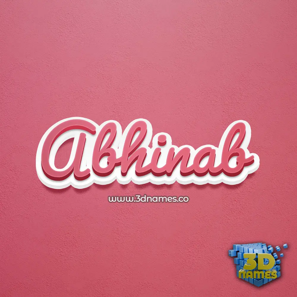 abhinab in Red Scribble style - 3D name wallpaper