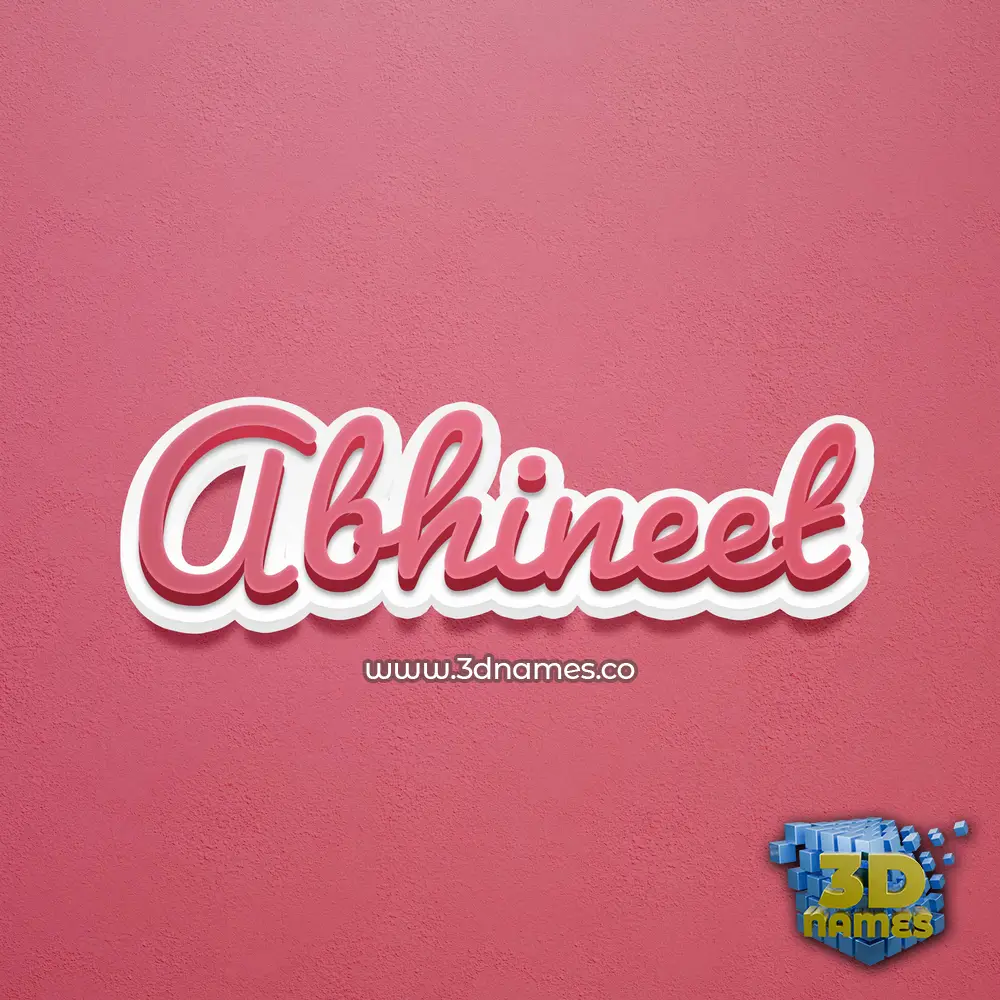 abhineet in Red Scribble style - 3D name wallpaper