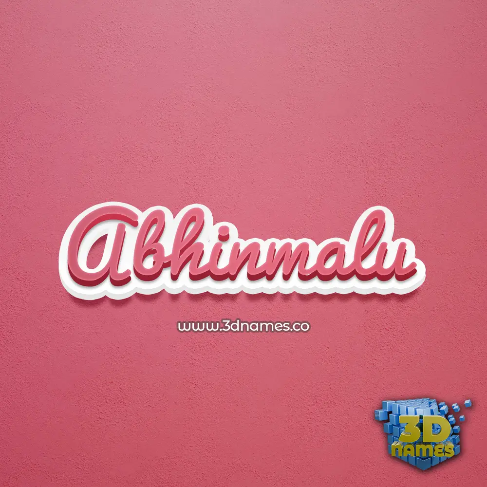 abhinmalu in Red Scribble style - 3D name wallpaper