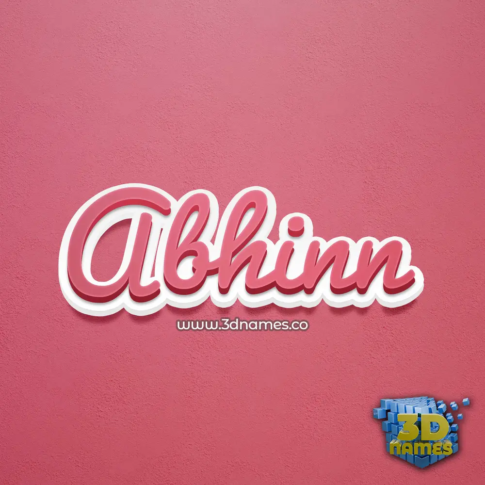 abhinn in Red Scribble style - 3D name wallpaper