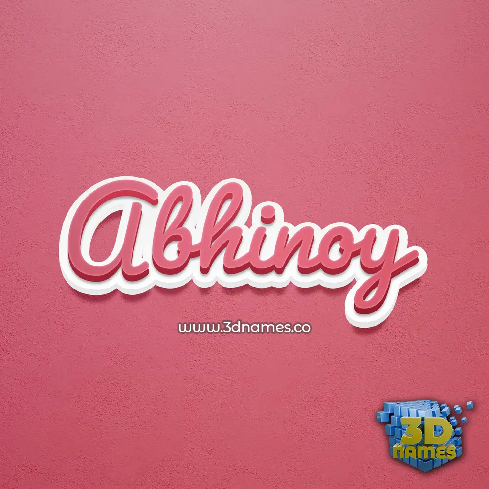 abhinoy in Red Scribble style - 3D name wallpaper