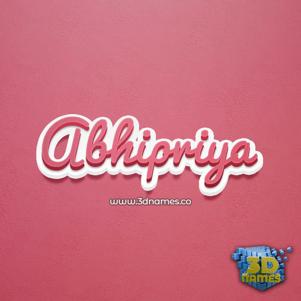 abhipriya in Red Scribble style - 3D name wallpaper