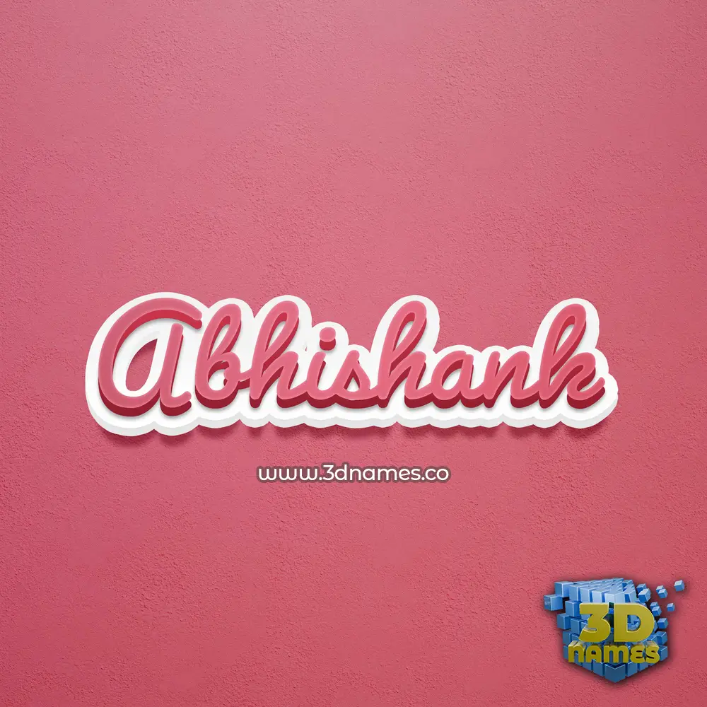 abhishank in Red Scribble style - 3D name wallpaper