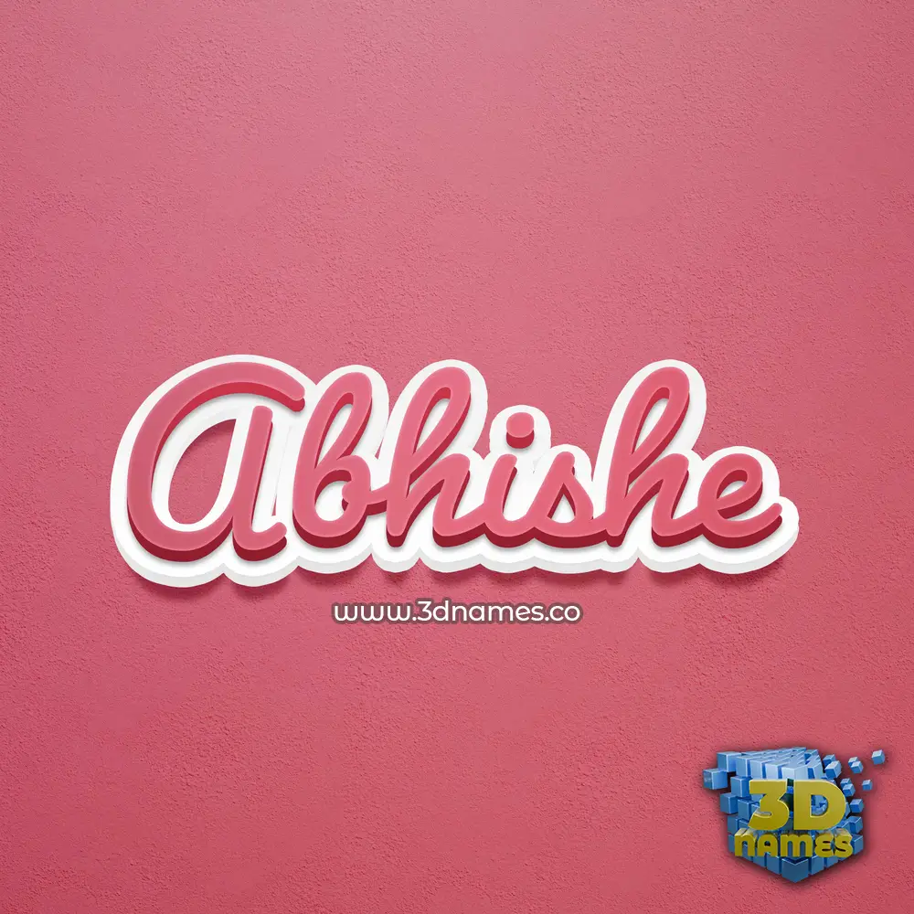 abhishe in Red Scribble style - 3D name wallpaper