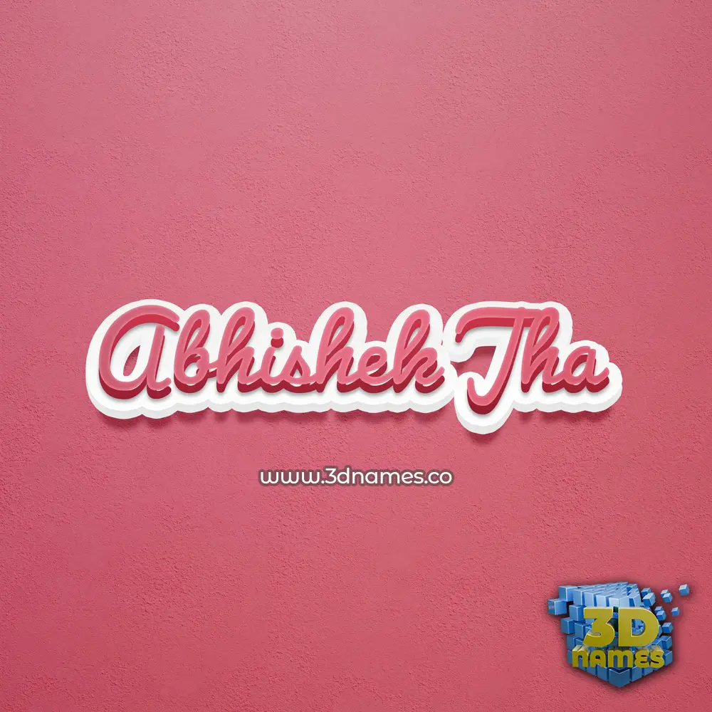 abhishek jha in Red Scribble style - 3D name wallpaper