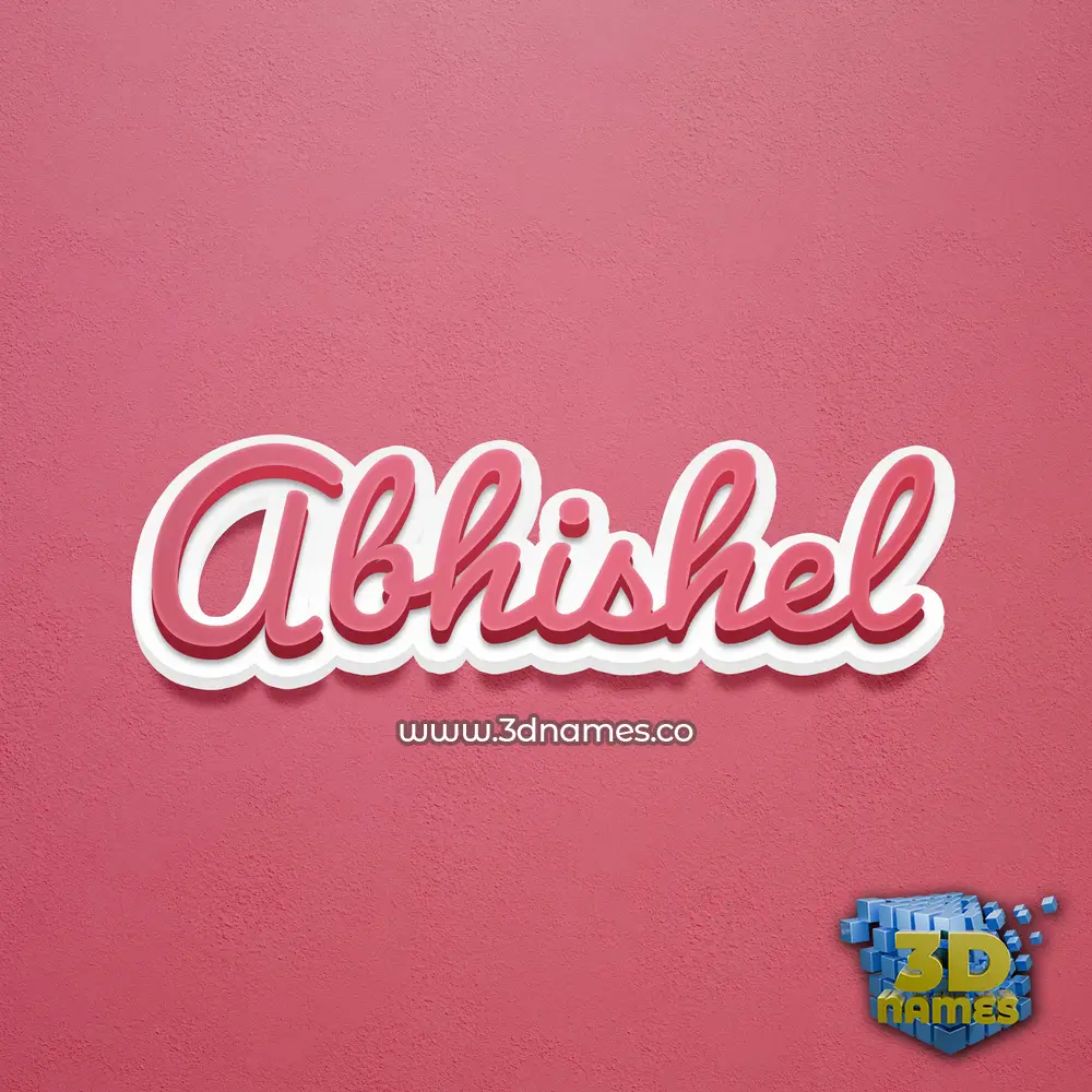 abhishel in Red Scribble style - 3D name wallpaper
