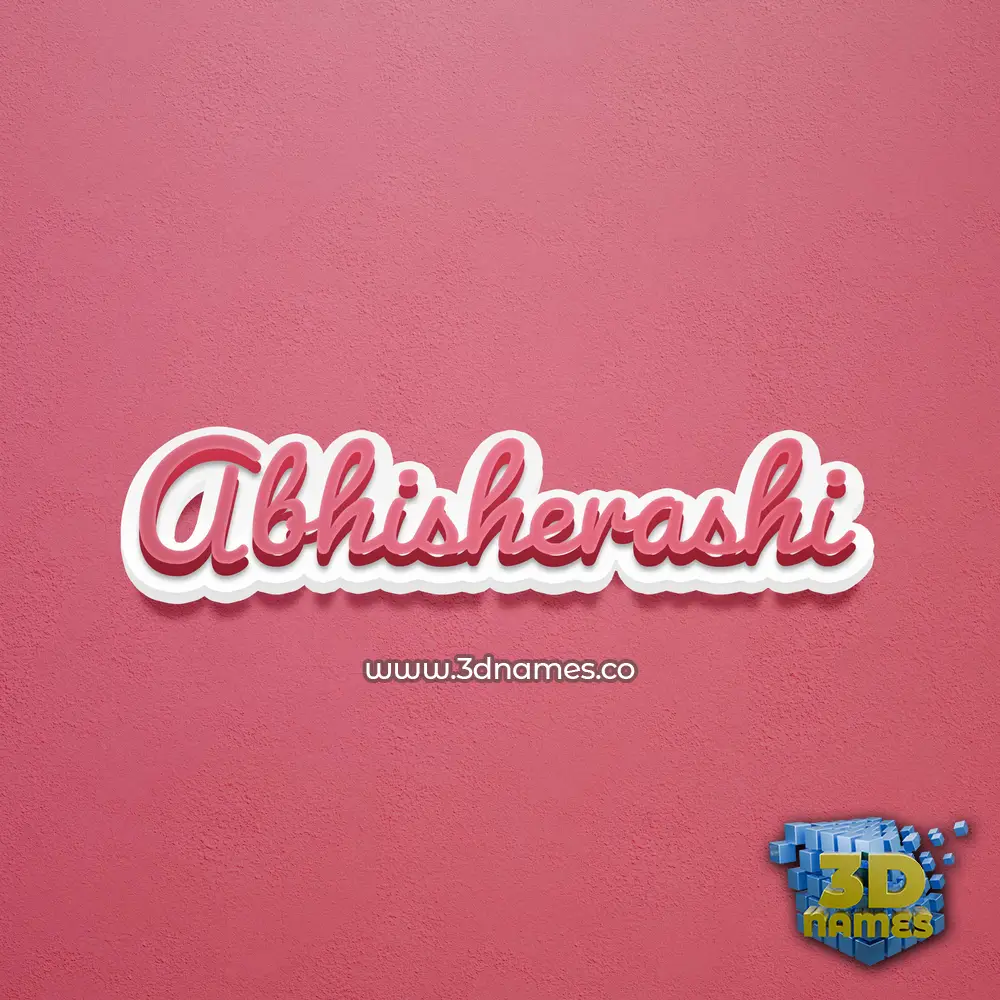 abhisherashi in Red Scribble style - 3D name wallpaper