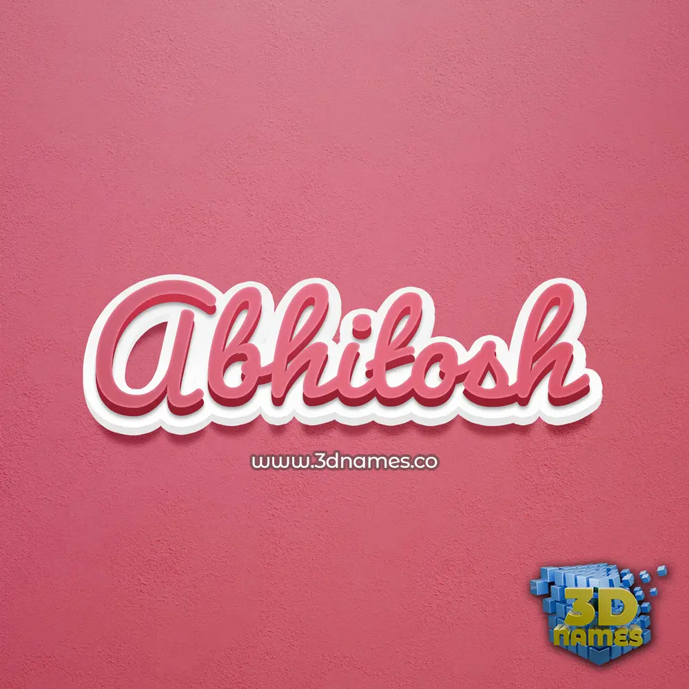 abhitosh in Red Scribble style - 3D name wallpaper