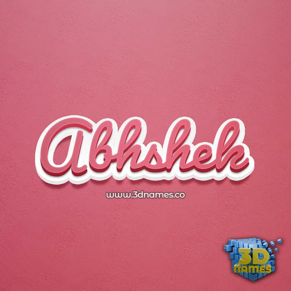 abhshek in Red Scribble style - 3D name wallpaper
