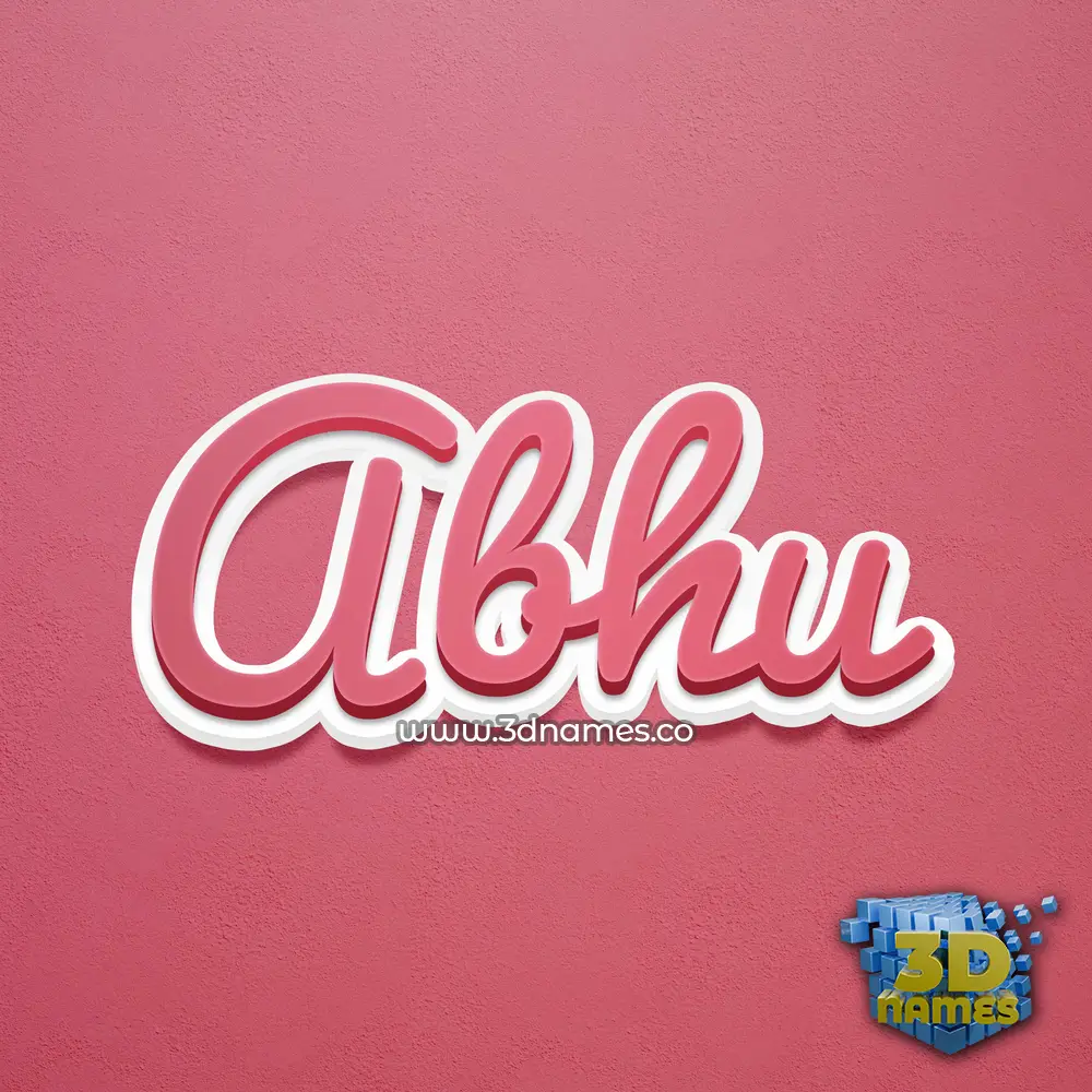 abhu in Red Scribble style - 3D name wallpaper