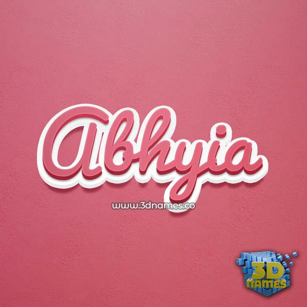 abhyia in Red Scribble style - 3D name wallpaper