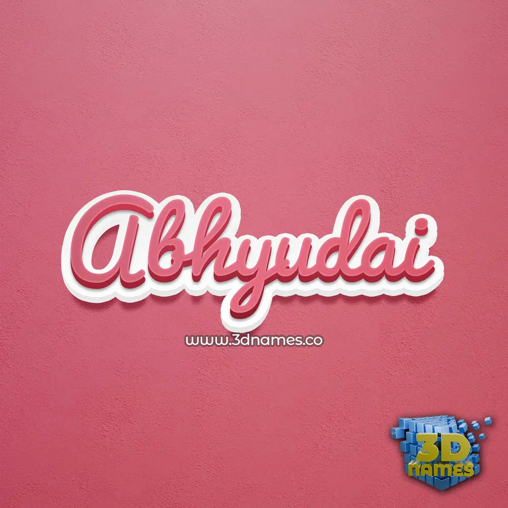 abhyudai in Red Scribble style - 3D name wallpaper