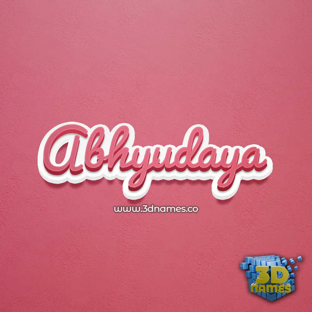 abhyudaya in Red Scribble style - 3D name wallpaper