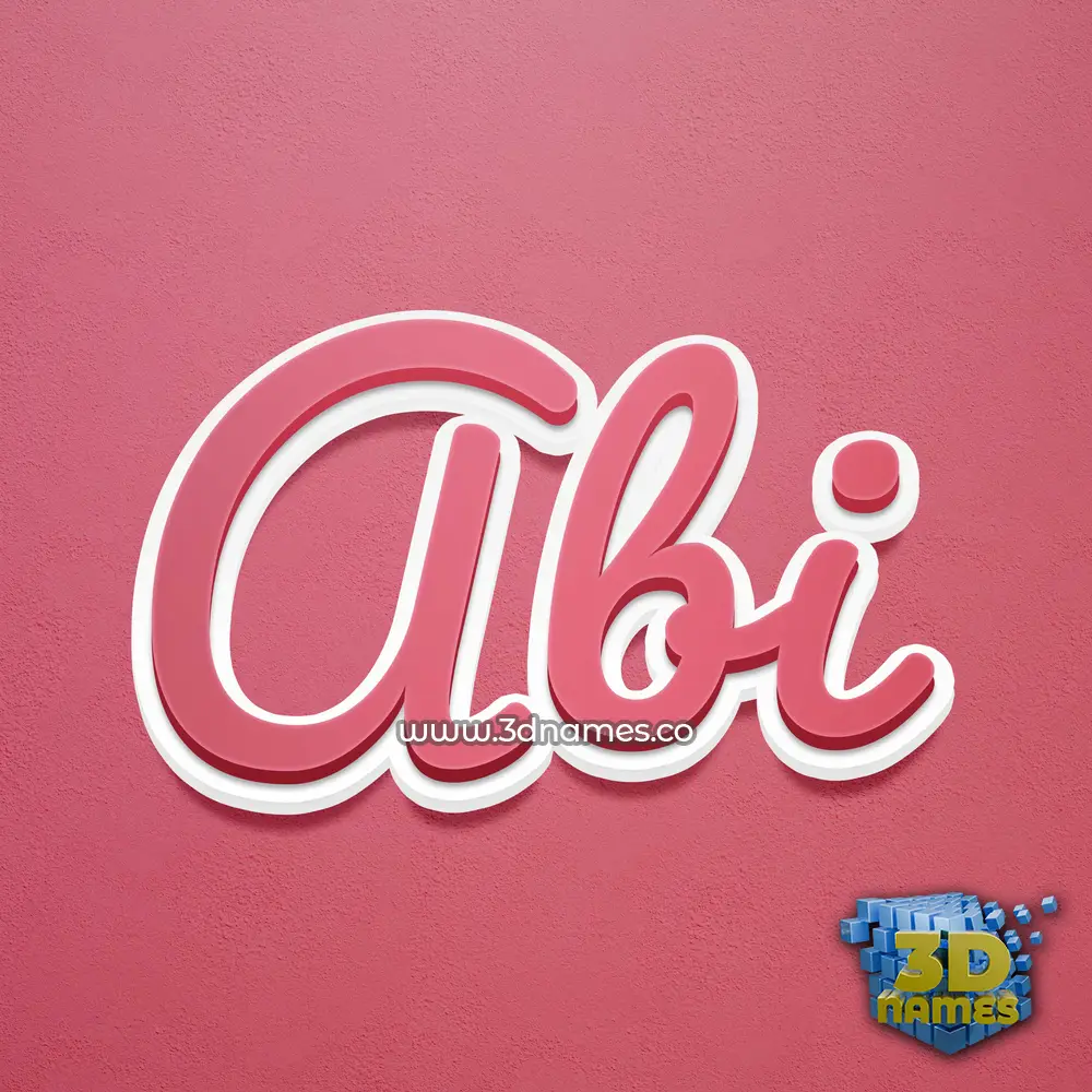 abi in Red Scribble style - 3D name wallpaper