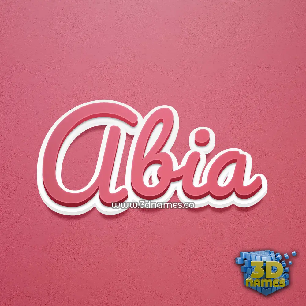abia in Red Scribble style - 3D name wallpaper