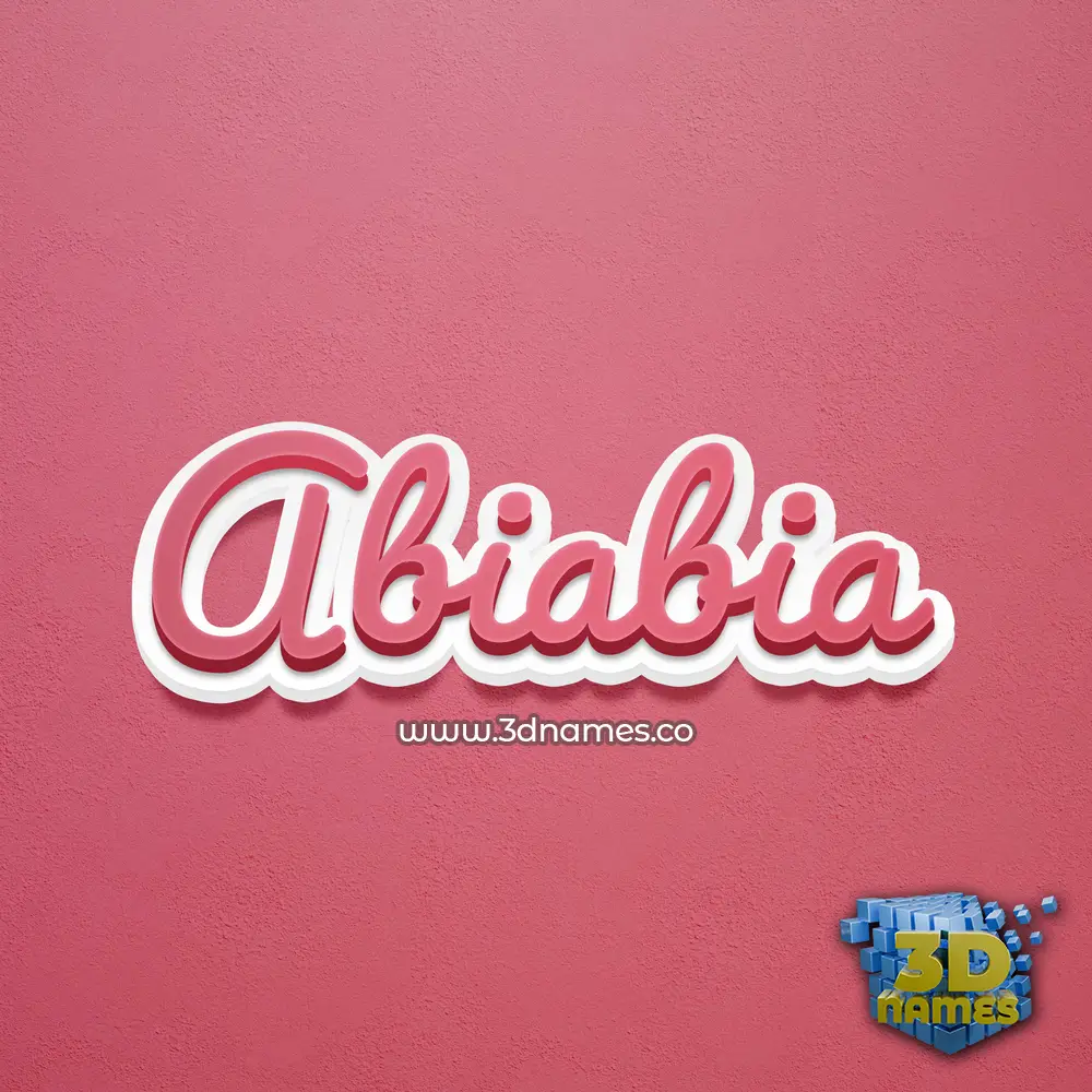abiabia in Red Scribble style - 3D name wallpaper