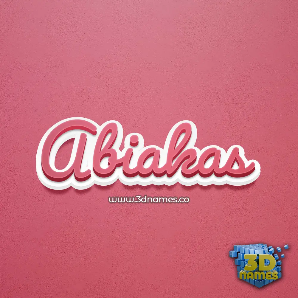 abiakas in Red Scribble style - 3D name wallpaper
