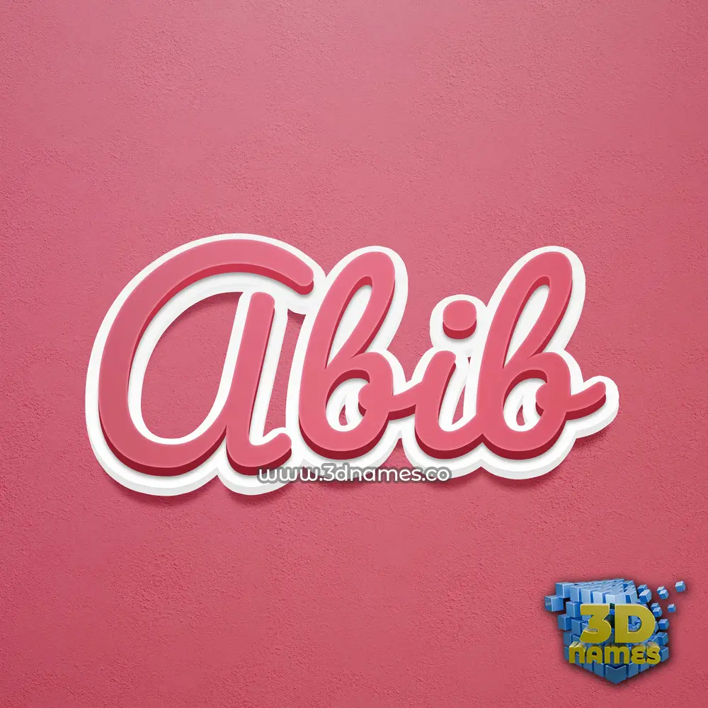 abib in Red Scribble style - 3D name wallpaper