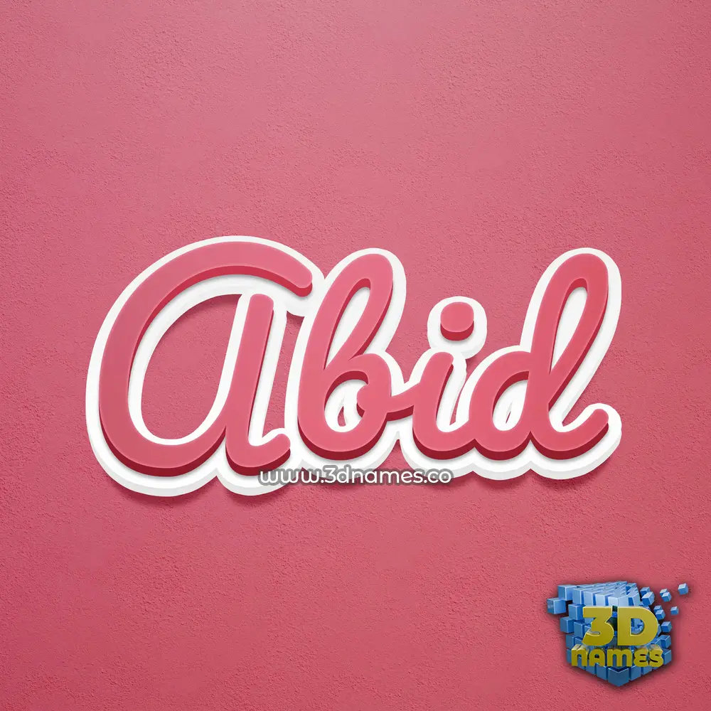abid in Red Scribble style - 3D name wallpaper